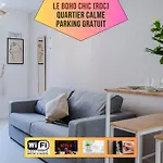Idéal Pro&couple - 2 Thème Boho Chic Rdc&dandy 1er étage - Quartier Calme - Jardin - Wifi Hd - Smart Tv - Parking Gratuit - Proche Centre&transports - Ask