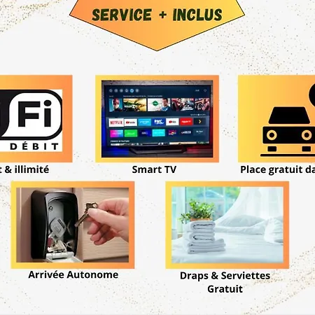 아파트 Ideal Pro & Couple - 2 Theme Boho Chic Rdc & Dandy 1er Etage - Quartier Calme - Jardin - Wifi Hd - Smart Tv - Parking Gratuit - Proche Centre & Transports - Ask *