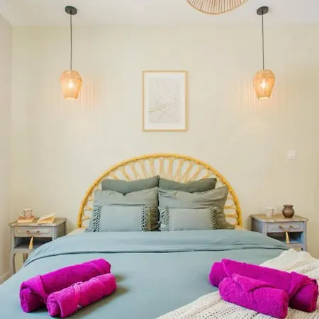 Apartament Ideal Pro & Couple - 2 Theme Boho Chic Rdc & Dandy 1er Etage - Quartier Calme - Jardin - Wifi Hd - Smart Tv - Parking Gratuit - Proche Centre & Transports - Ask